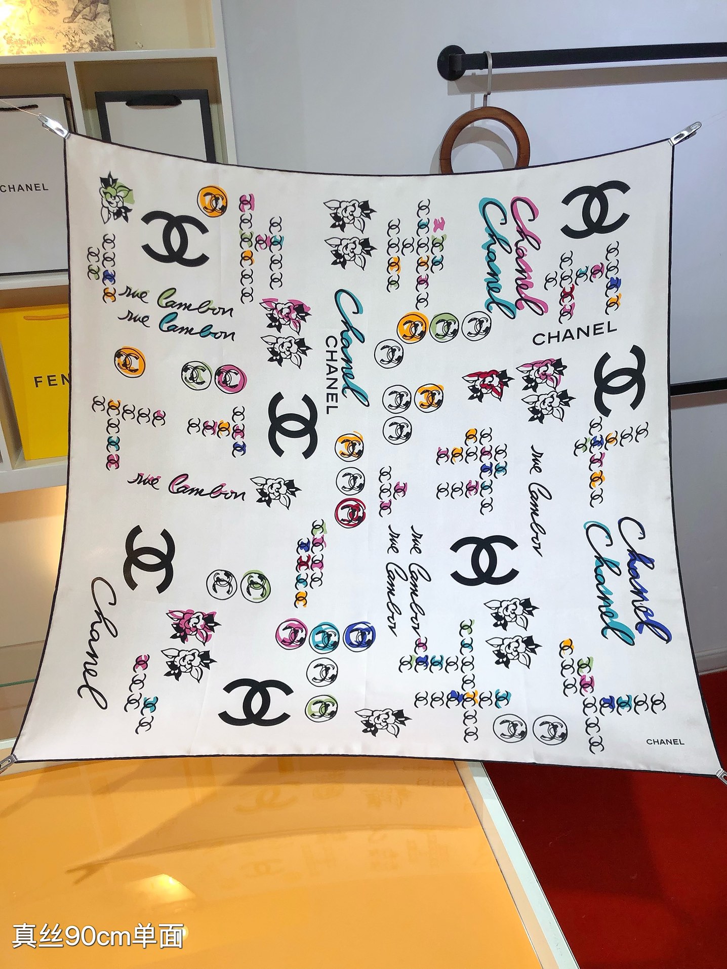 TOP CHANEL Silk Scarf 90 x 90 cm-2 Colors