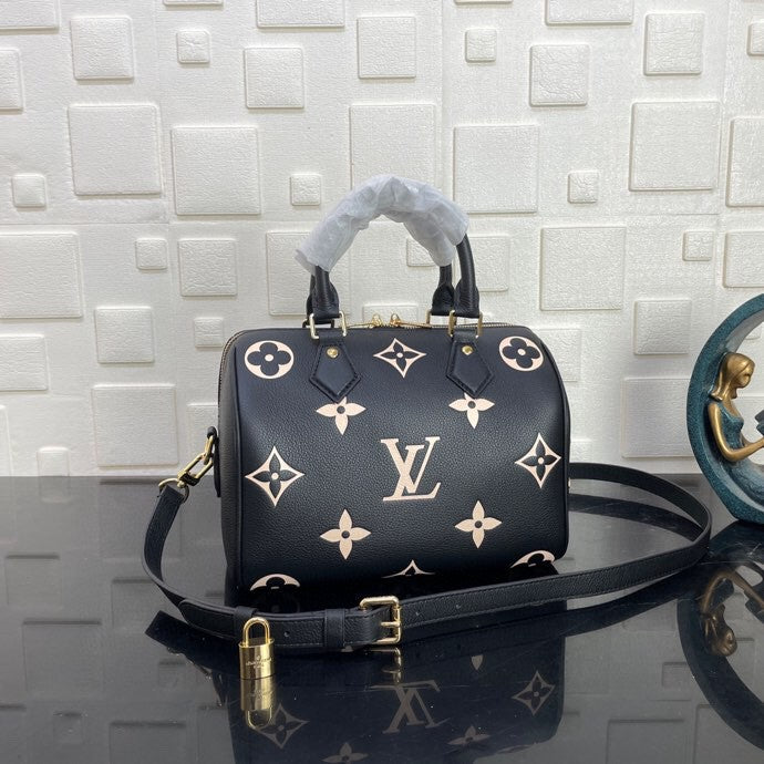 TOP Louis Vuitton LV Speedy Bandouliere 25 Bi Color - Black