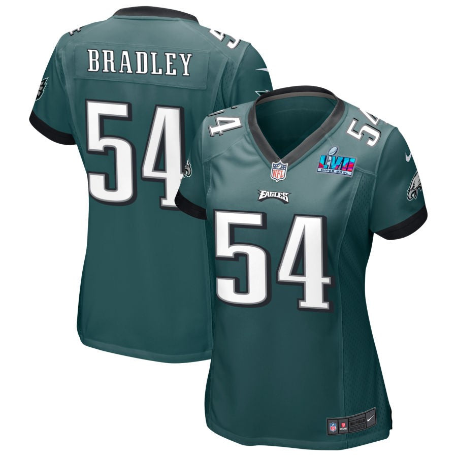 Shaun Bradley Philadelphia Eagles  Women's Super Bowl LVII Game Jersey - Midnight Green