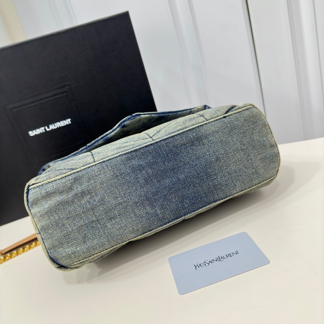 SAINT LAURENT YSL Loulou Puffer Denim Leather Bag(Replica)