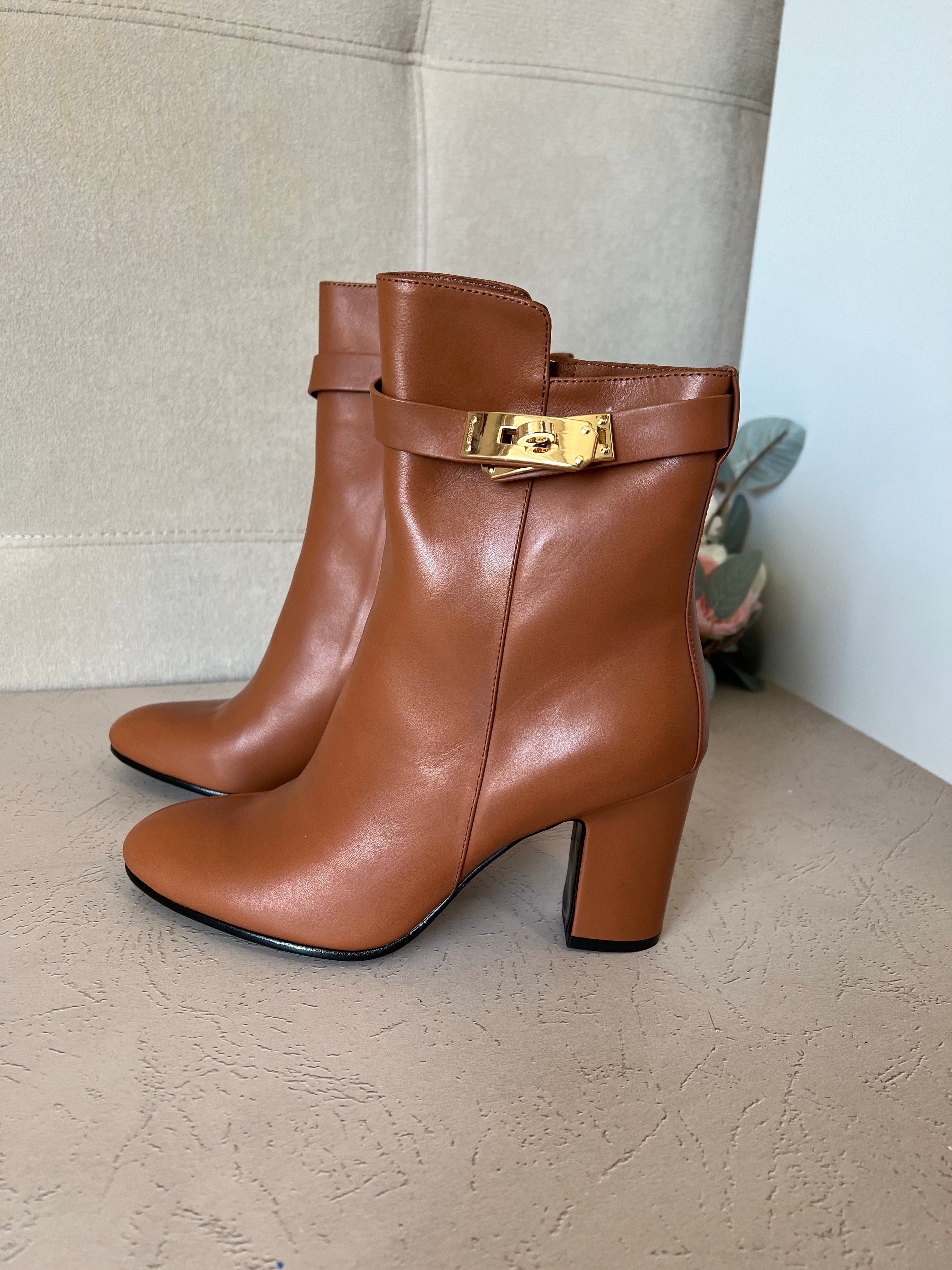 TOP HERMES Joueuse Ankle Boots - Brown