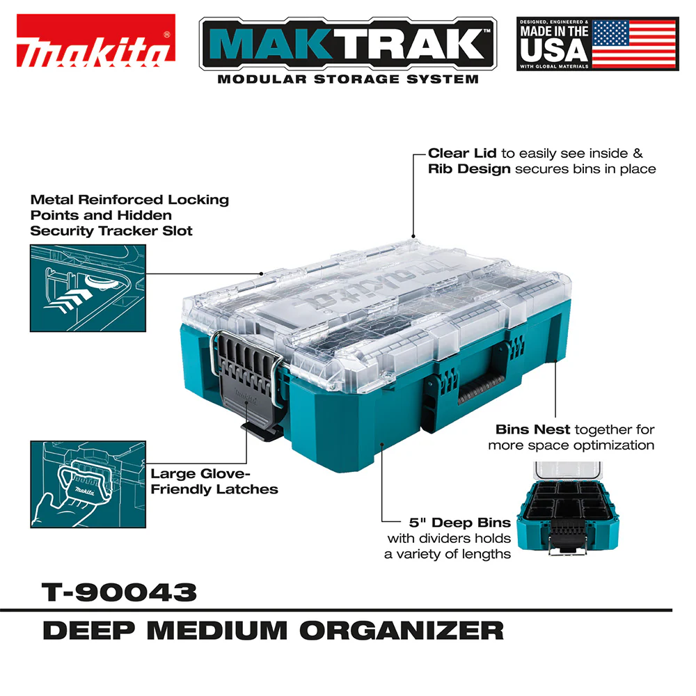 MakTrak Organizer Bundle w/ Efficient Medium Tool Organizers - 3 PK