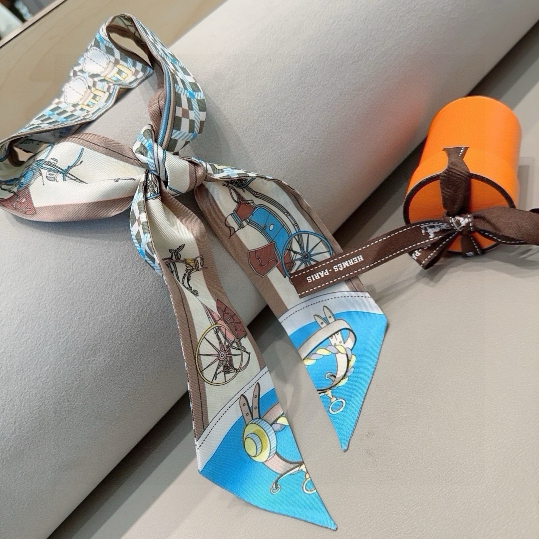 TOP HERMES Twilly Scarf 90 x 6 cm - 6 Colours