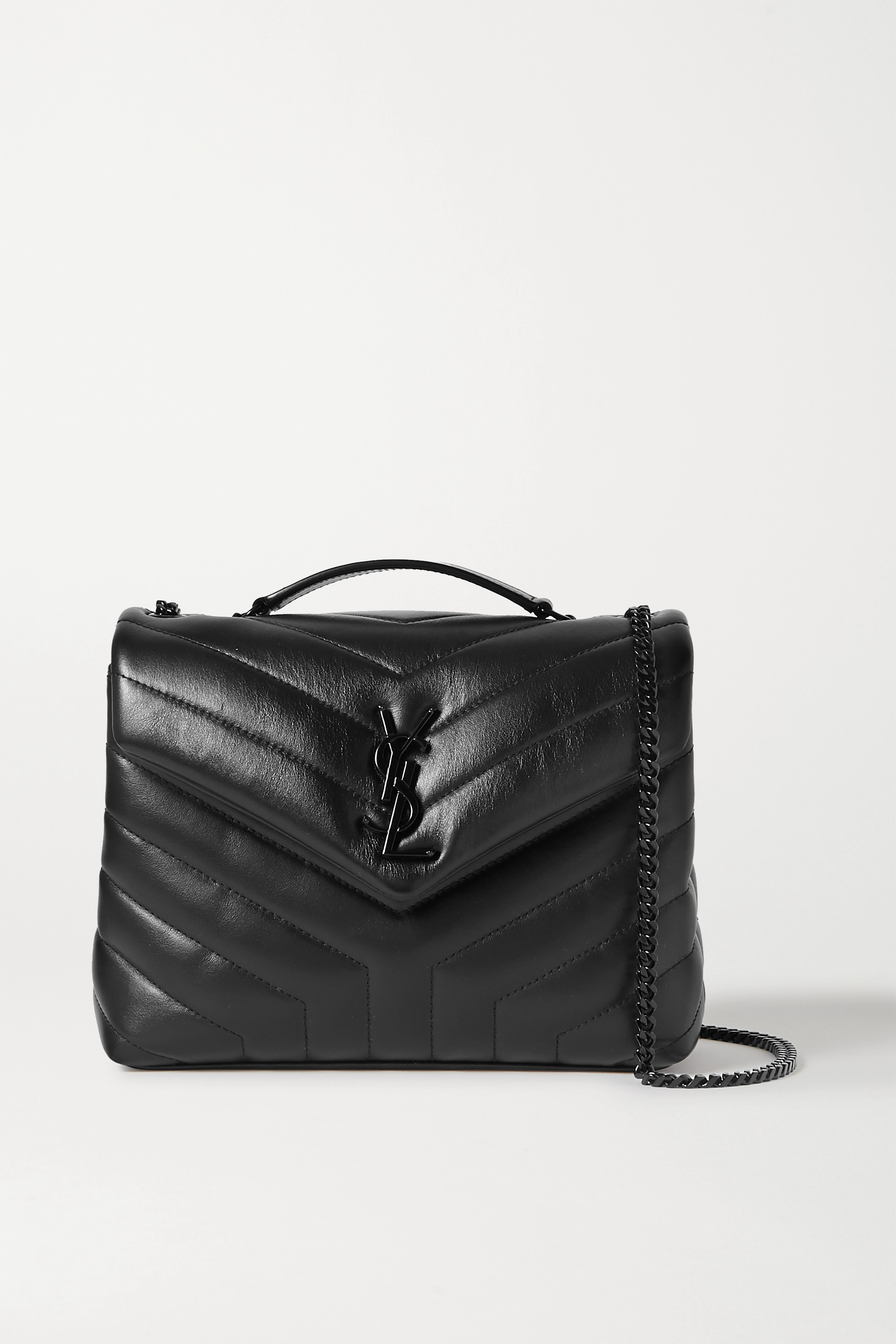 SAINT LAURENT YSL Loulou Small Quilted Leather Shoulder Bag Black