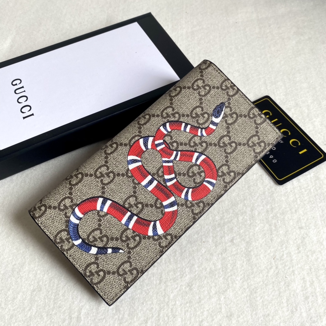 Gucci Unisex GG Supreme Printed Long Wallet（Replica）