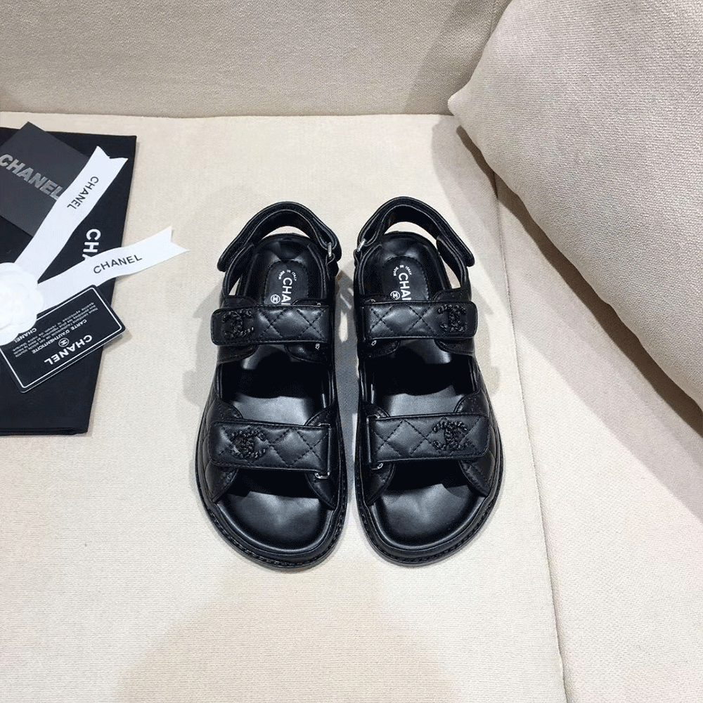 Chanel  Flat Velcro sandals Slide（Replica）