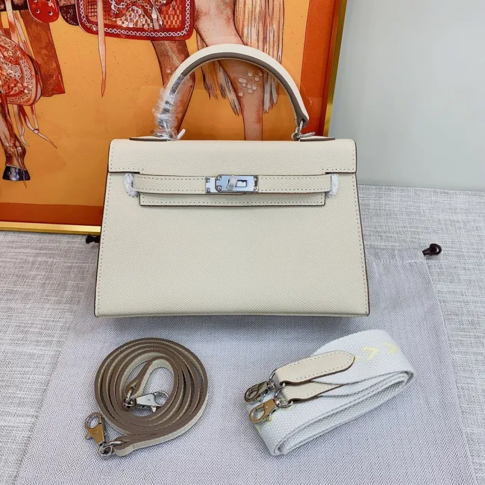 Hermès Kelly22 Silver Buckle Epsom Tote  (Replica)