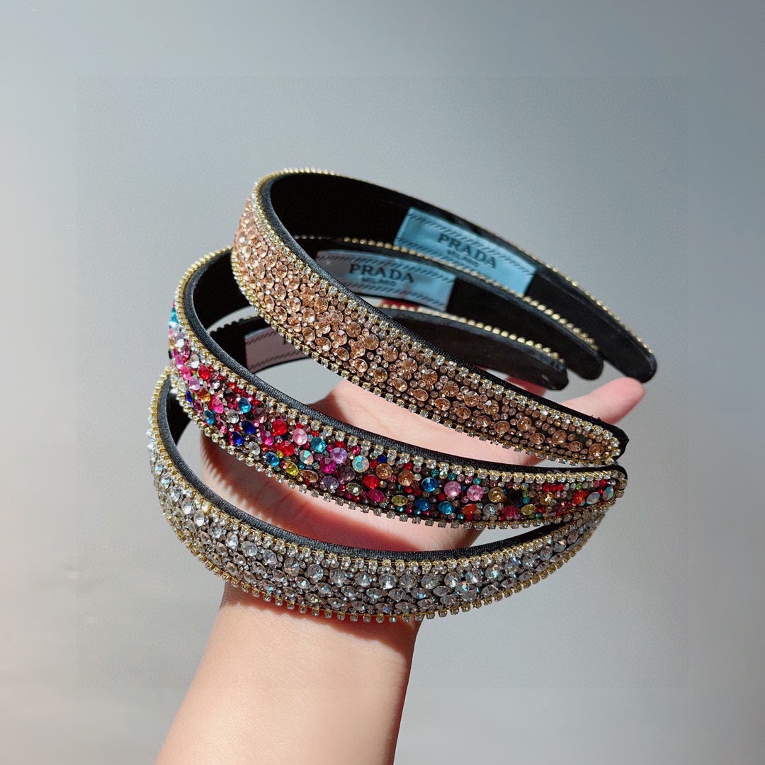 TOP PRADA Color Paste Drilling Hair Hoop - 3 Colors