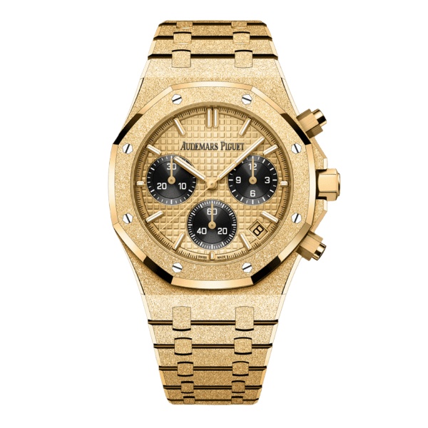 AAAWatch Audemars Piguet Royal Oak Chronograph Men’s Watch, Frosted Gold‑Toned Case, Grande Tapisserie Dial, Skeleton Back Luxury Automatic Chronograph Wristwatch