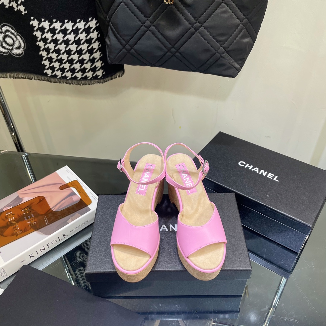 TOP CHANEL Wedge Sandals - 4 Color