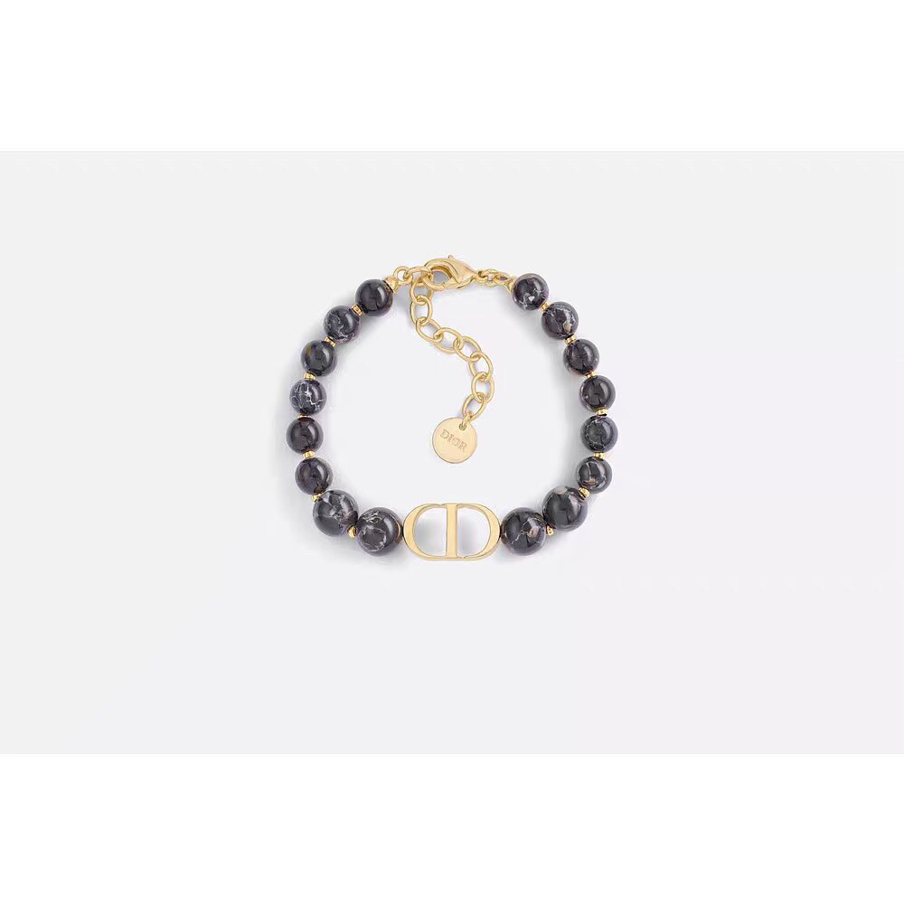TOP Christian Dior bracelet in gold plated metal and black crystals bracelet/necklace