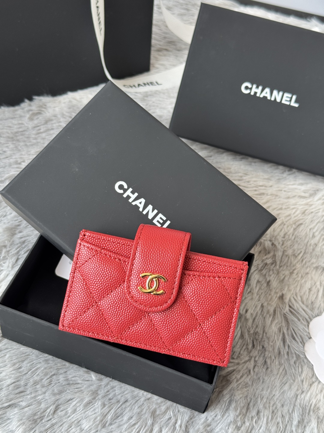 TOP CHANEL Cardholder Calfskin 10.4×7×2cm - 9 Color&GHW