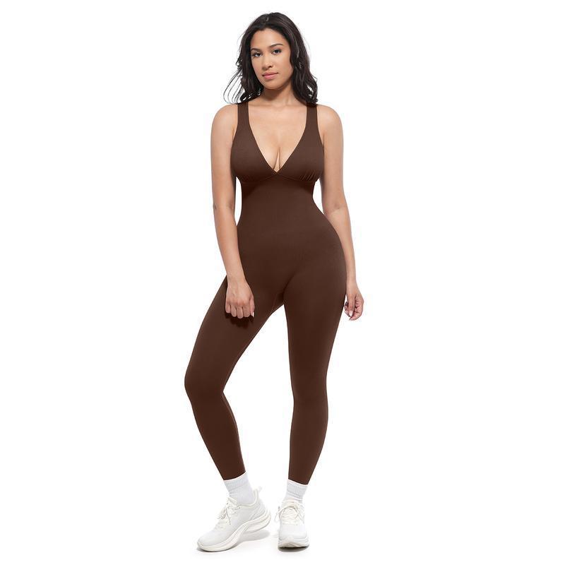 High-elasticity fitness tank top seamless aerial yoga jumpsuit, tummy control, tight-fitting sports backless jumpsuit for women levelkeen