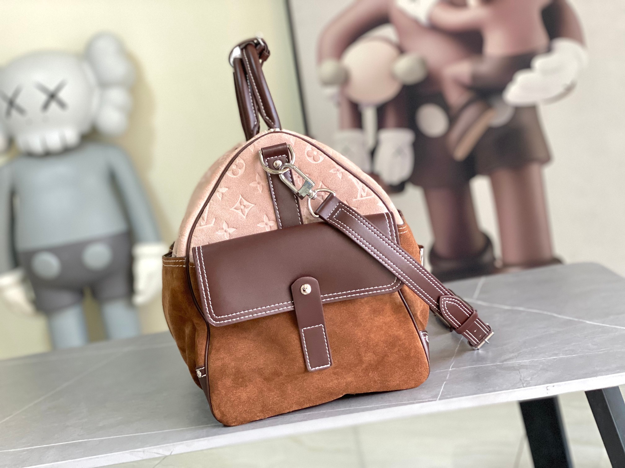 TOP Louis Vuitton LV Keepall Bandoulière 50 Bag 50x29x23cm - Brown