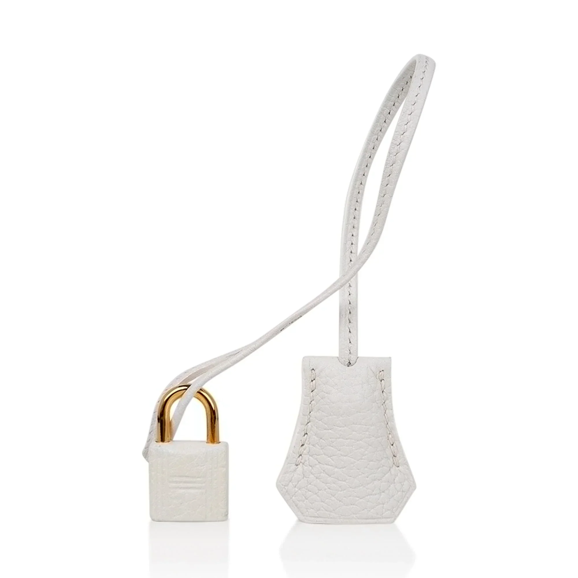 Birkin 35 Bag White Gold Hardware Clemence Leather New