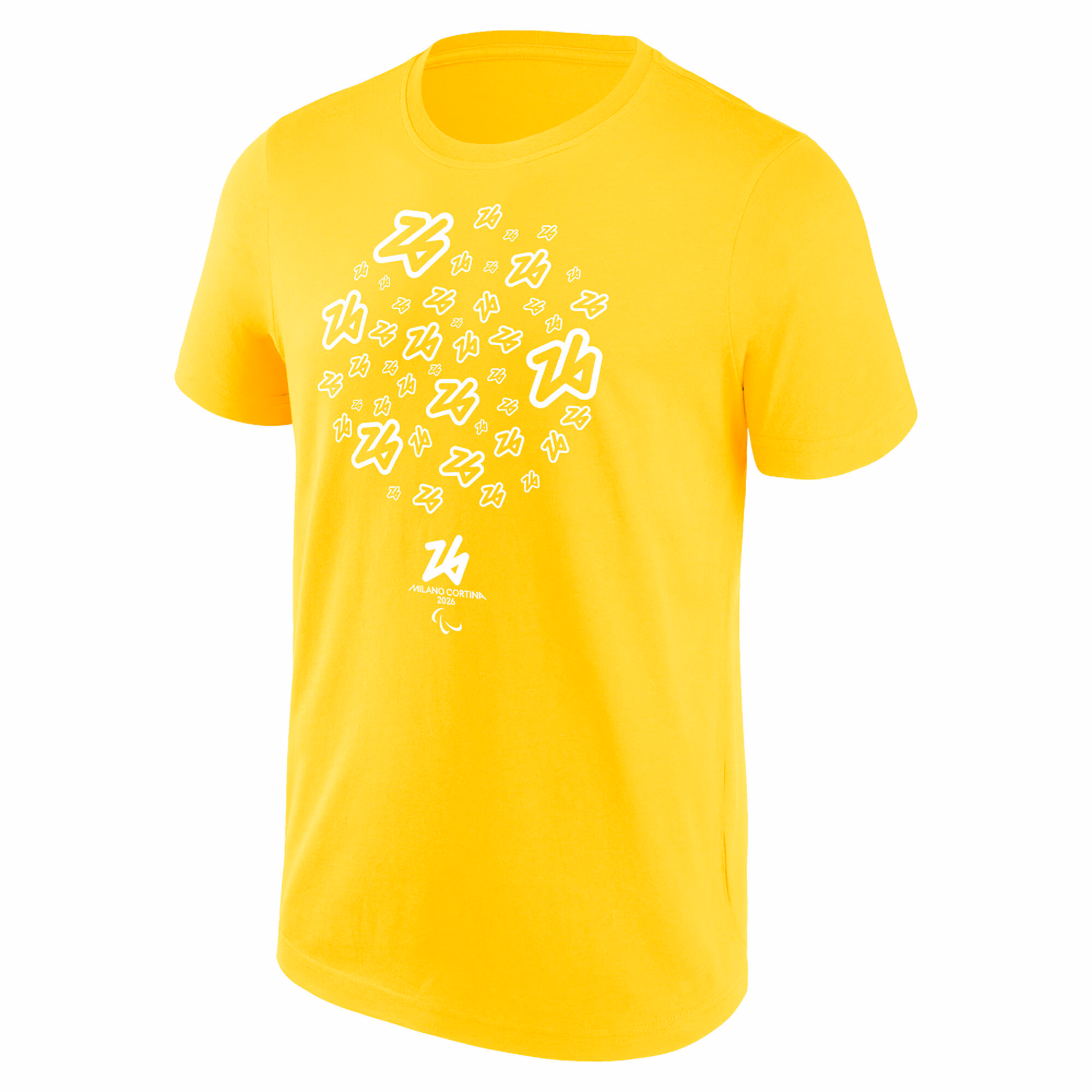 Milano Cortina 2026 Paralympics Logo Stickers Graphic T-Shirt - Gold