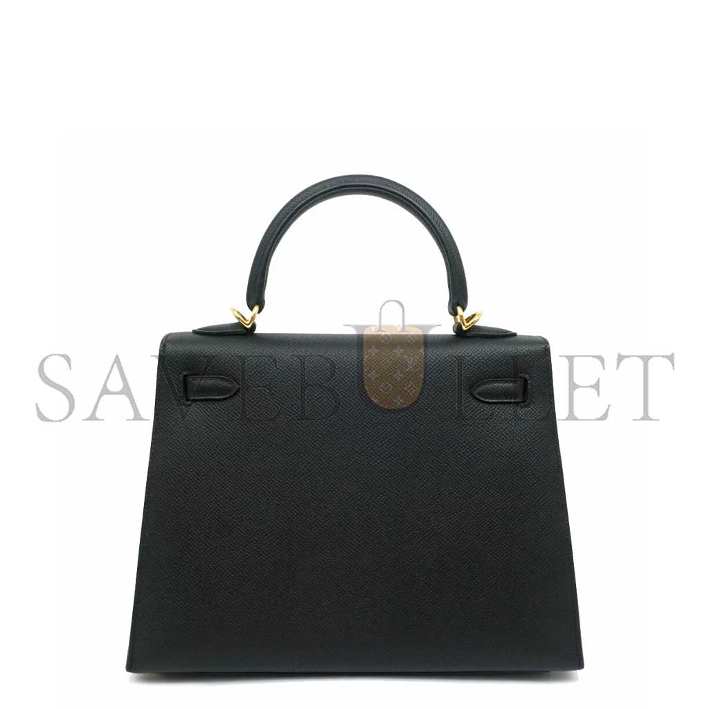 HERMÈS KELLY 25 BLACK GOLD BUCKLE (25*17*7cm)