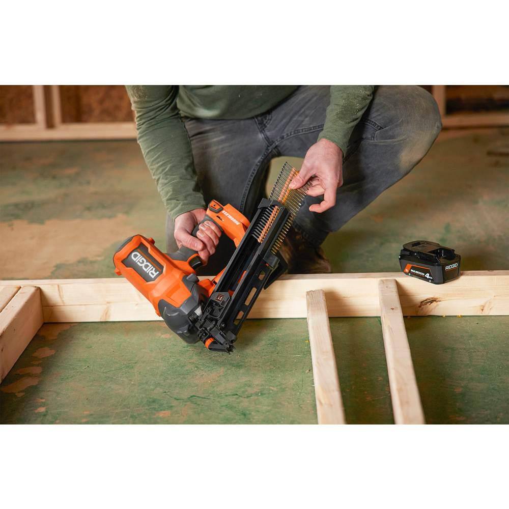 18V Lithium-Ion Brushless Cordless 21° 3-1/2 in. Framing Nailer with 18V Lithium-Ion 4.0 Ah Battery