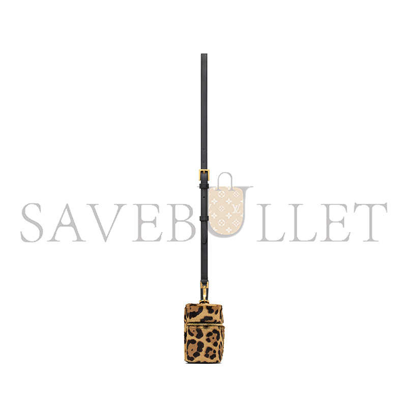 YSL GABY HORSEHAIR-EFFECT LEATHER COSMETIC BAG 798098AAE6T2490 (18*11*6.5cm)