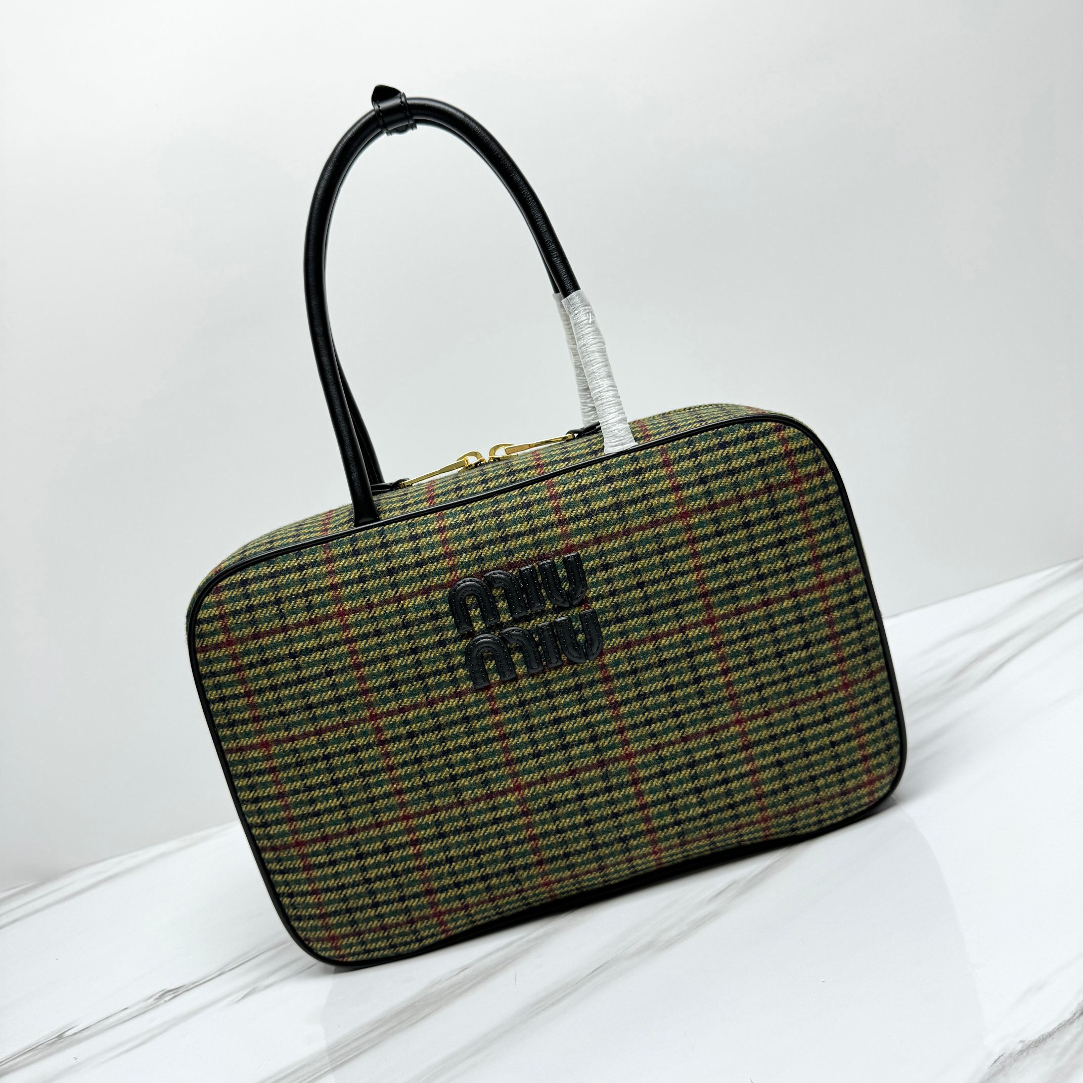 TOP Miu Miu Houndstooth Briefcase 35x11x23cm - 2 Color