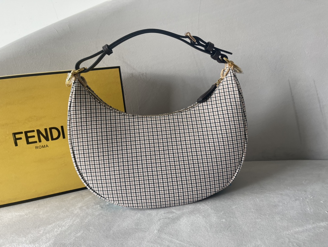 TOP FENDI FENDIgraphy Small Crescent Bag - Brown