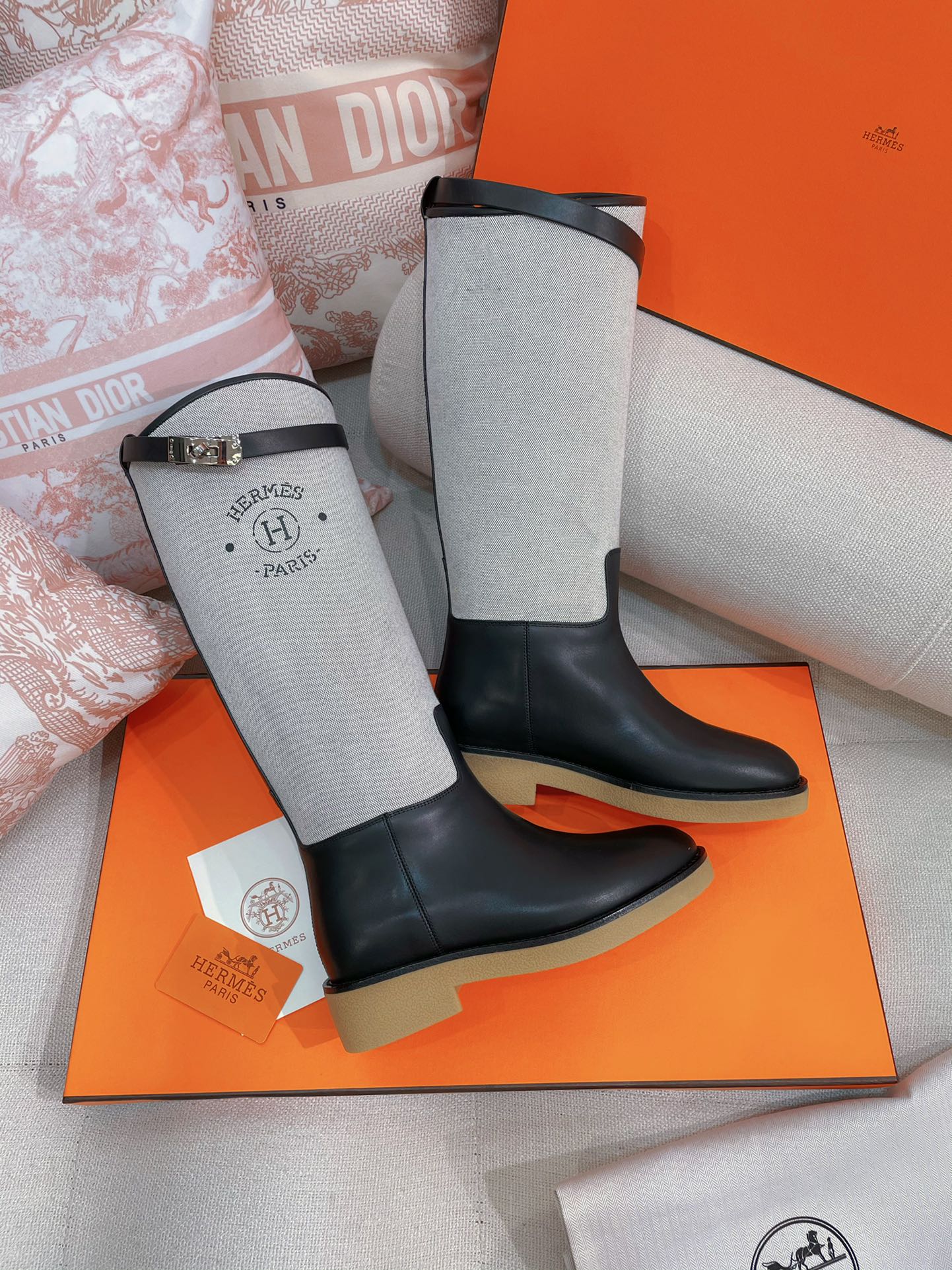 TOP HERMES Kelly Bottes Jumping - Black