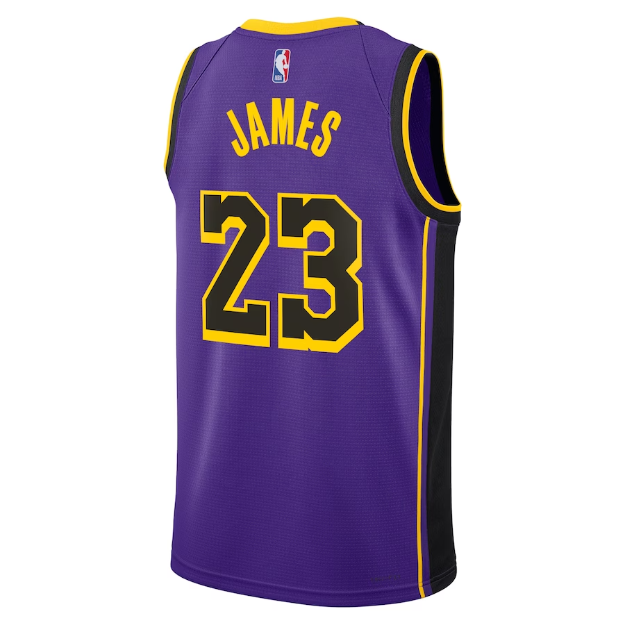 Los Angeles Lakers LeBron James Purple Replica Swingman Jersey - Statement Edition