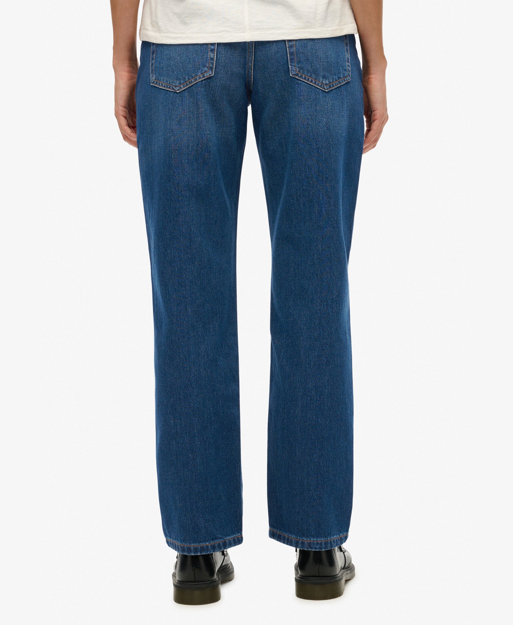 Mid Rise Straight Jean | Deep Indigo Denim 30