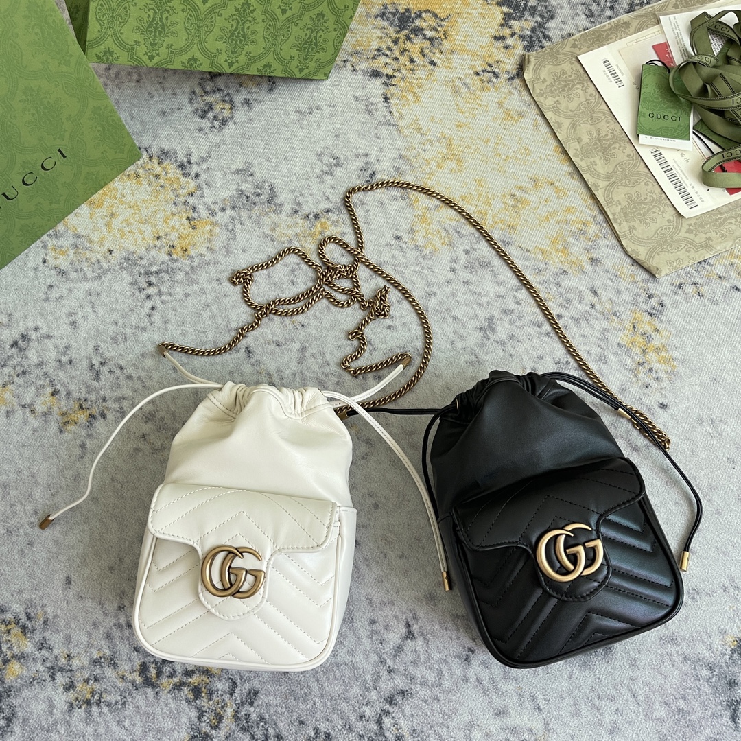 TOP GUCCI GG Mini Bucket Bag - 2 Colors - 4.5X20X7.5cm