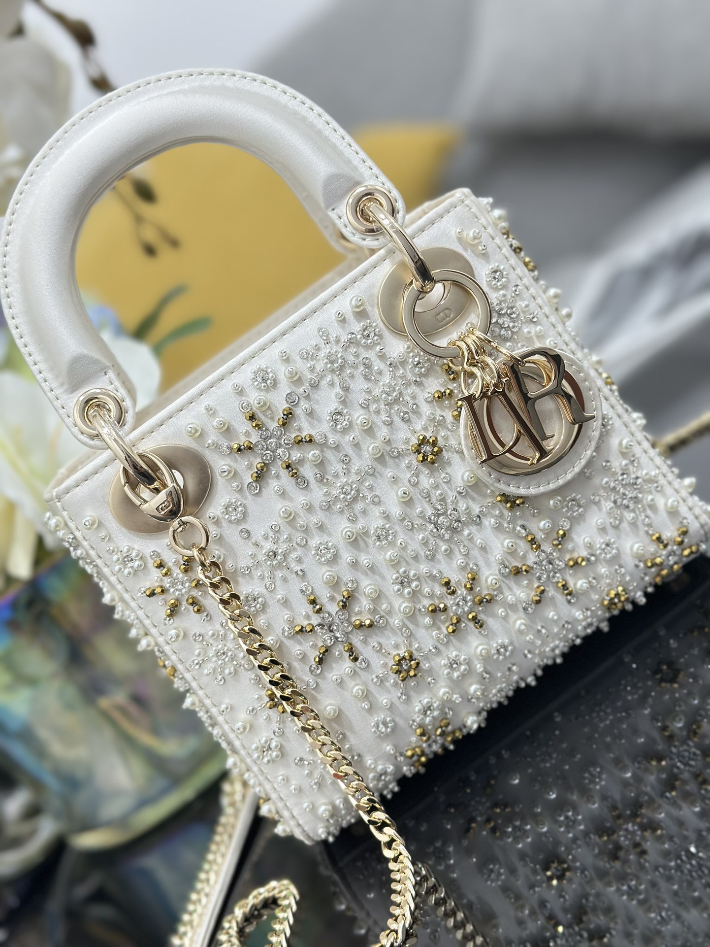 TOP Christian Dior Lady Dior Bag 17x15x7 cm - White