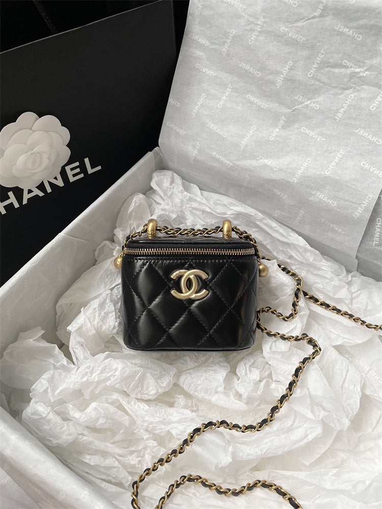 TOP CHANEL Mini Vanity Case Perfect Fit Bag - Black