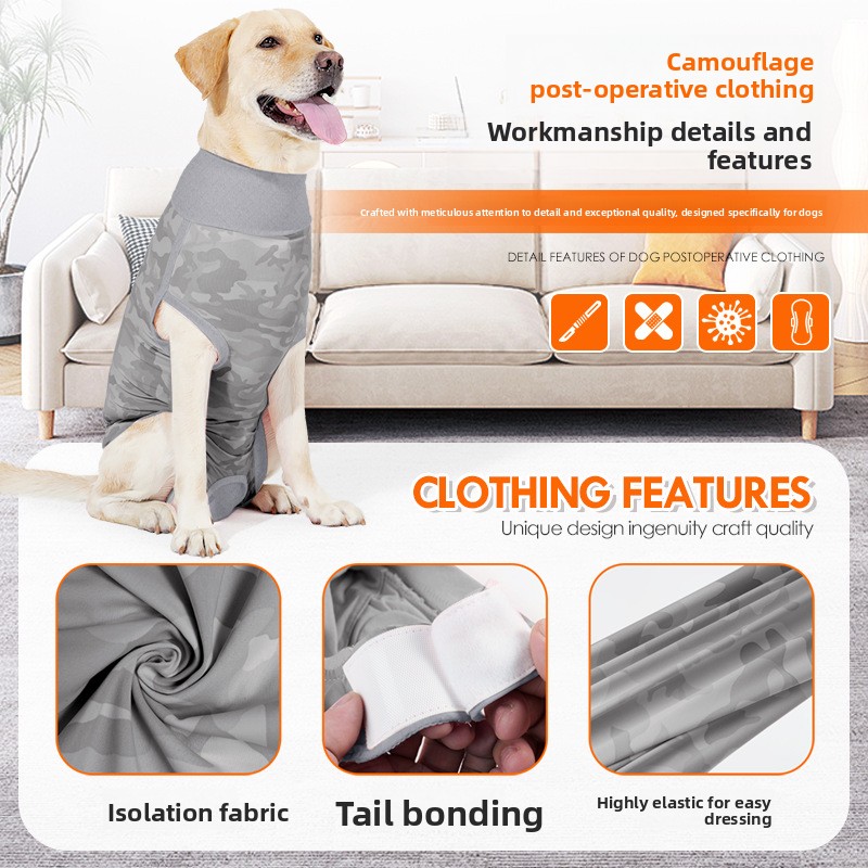 pet sterilization clothing, summer breathable surgical suit, can accommodate sanitary pads, high elasticity, non-restrictive dog physiological clothing - PawPro UK