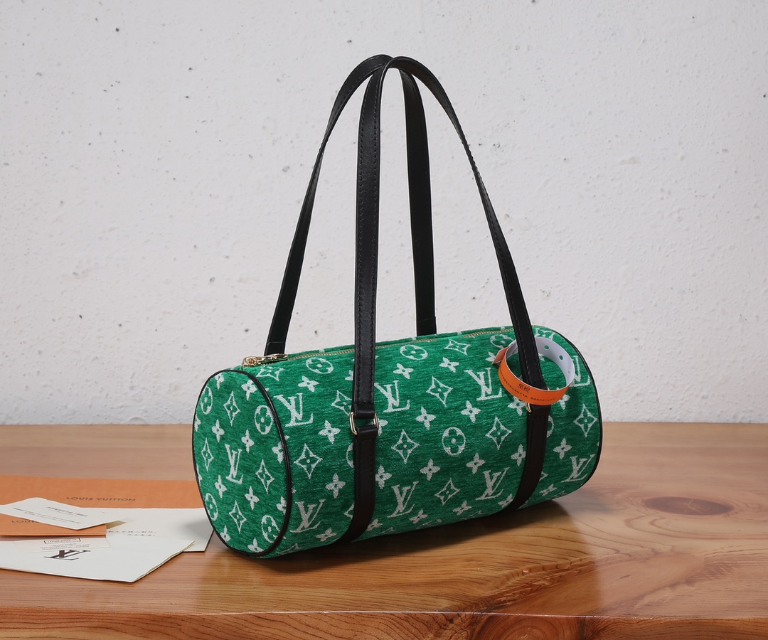 TOP Louis Vuitton LV Velvet Handbags 31x15x15cm - Green