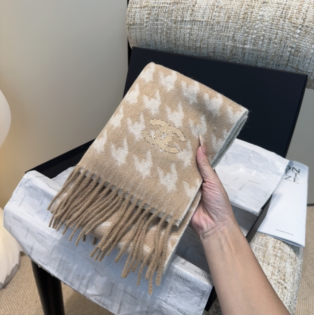 TOP CHANEL Cashmere  Scarf 35 x 180cm - 2 Colors