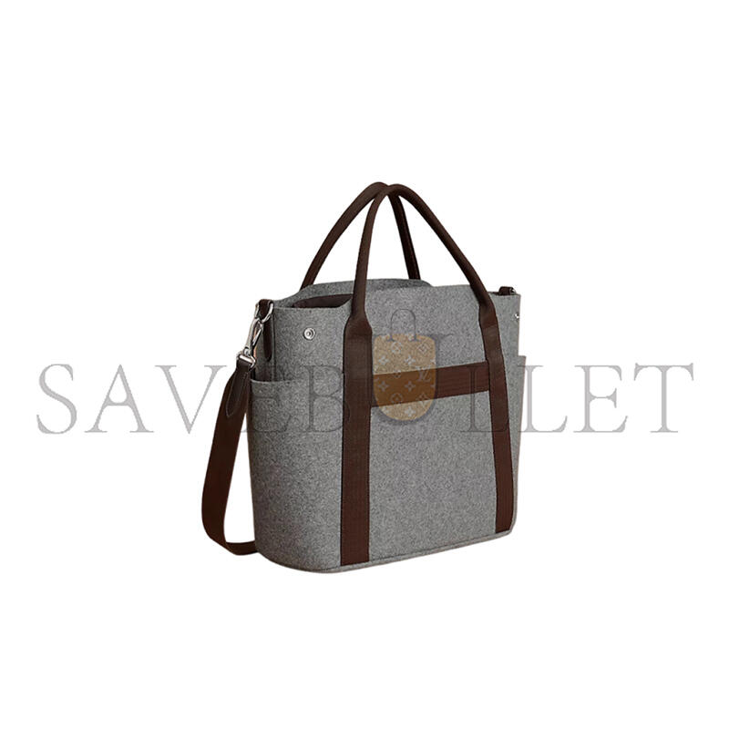 HERMES GROOM WOOL HANDBAG WOMEN'S STAINLESS STEE H007956EK1V (54*34*17.5cm)