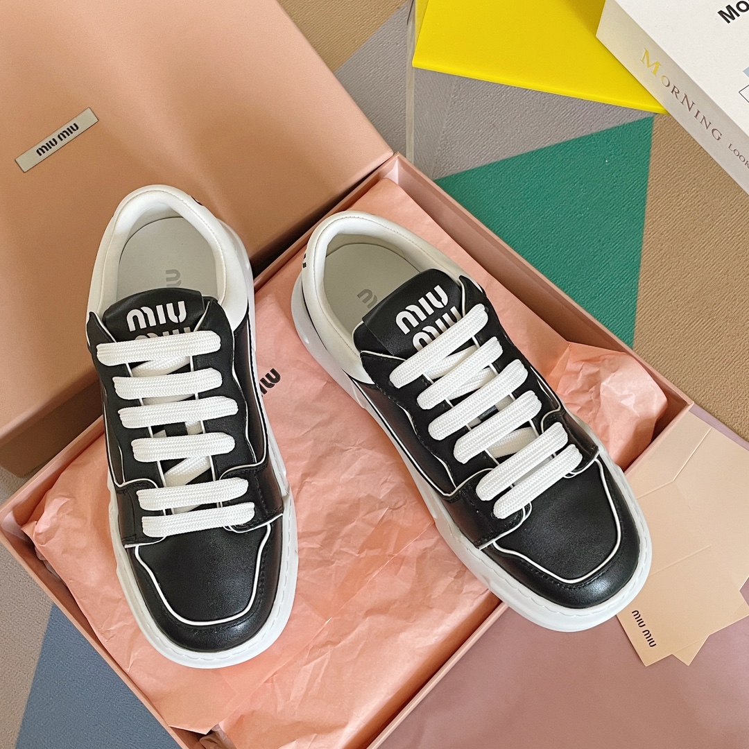 TOP Miu Miu Small Black Shoes Casual Sneakers
