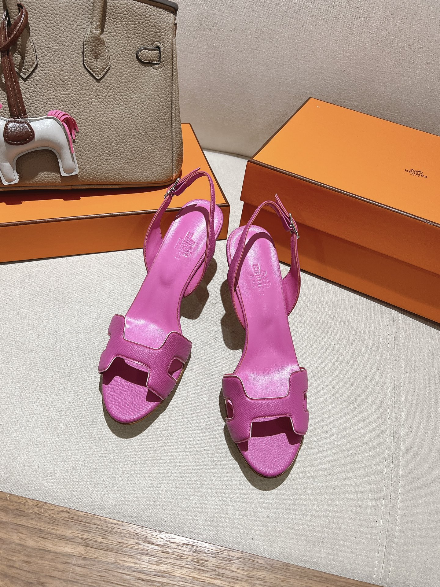 TOP HERMES High Heels Sandals 9 cm - Pink