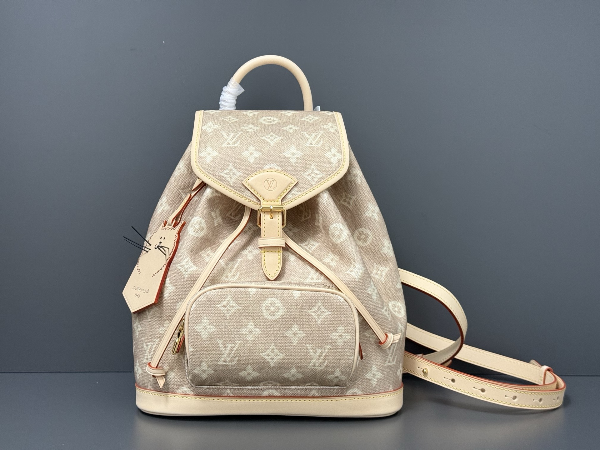 TOP Louis Vuitton LV Travels With Montsouris Backpack 30 x 18 x 28 cm - Beige