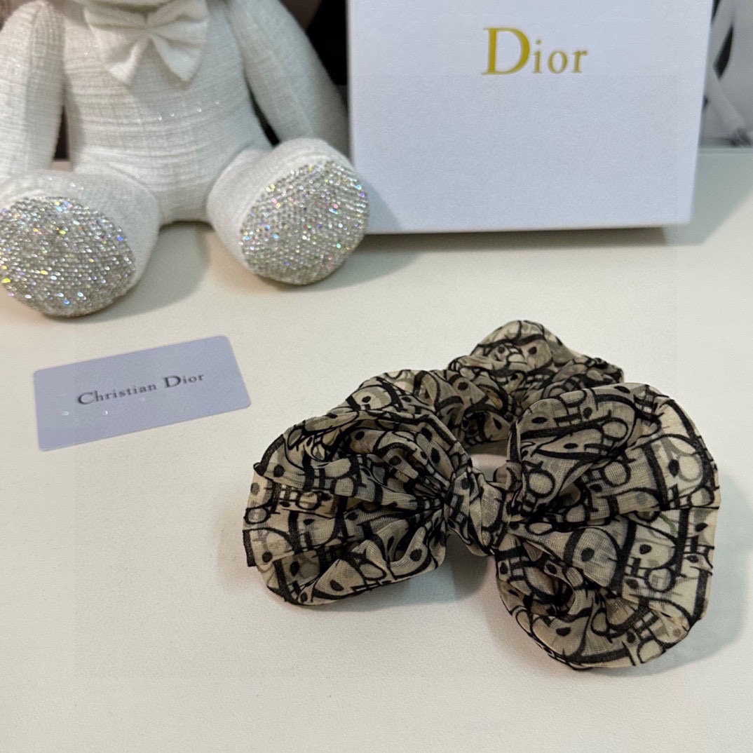TOP Christian Dior Organza Dark Patterned Hair Loop