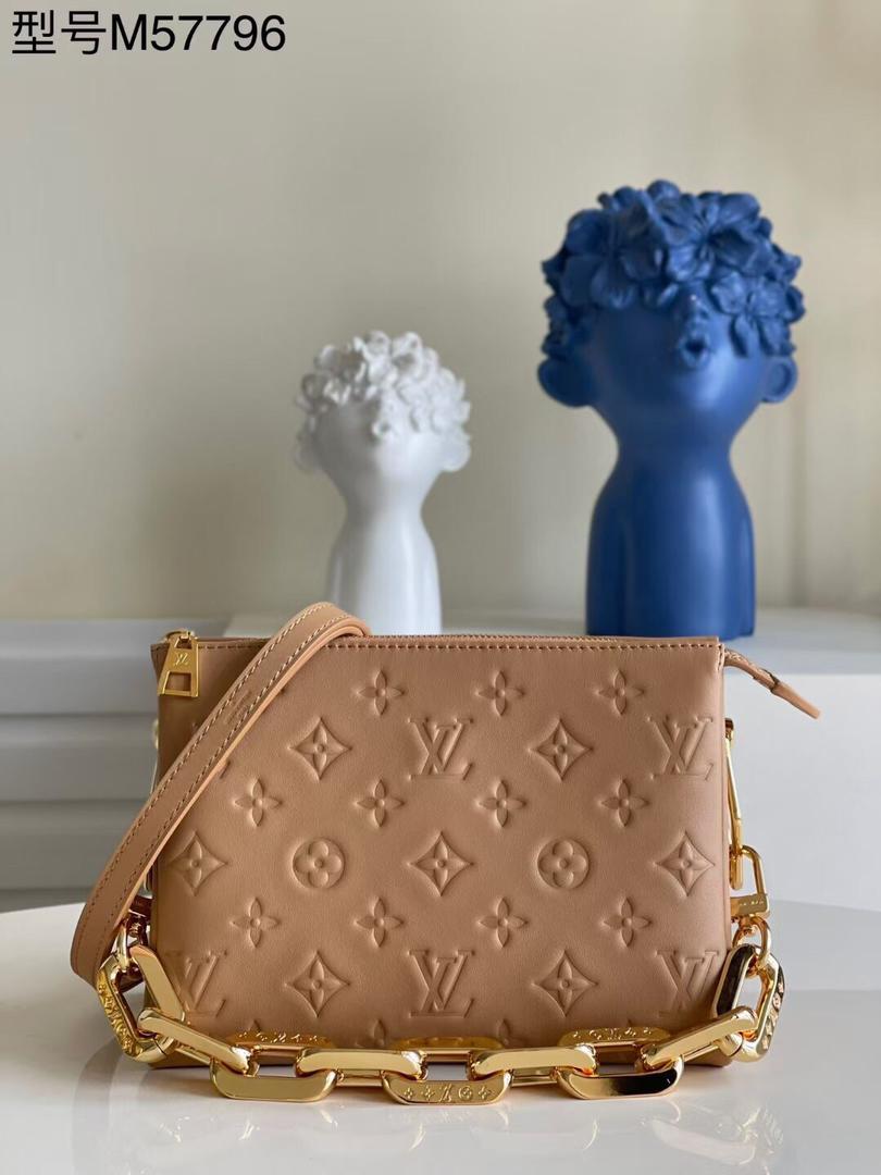 TOP Louis Vuitton LV Coussin Bag 22x17x8cm/26x20x12cm - Dark Beige