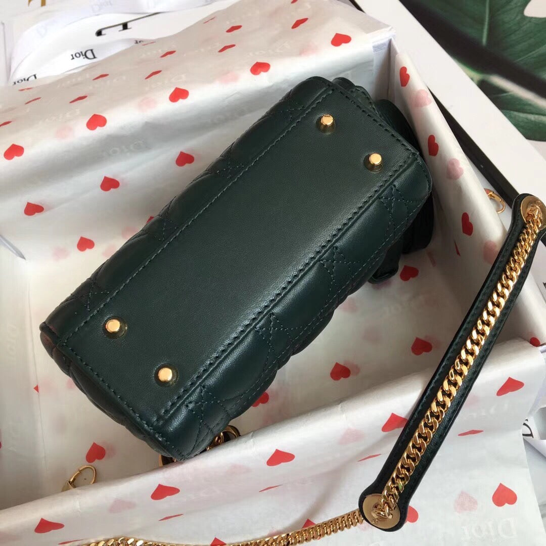 TOP Christian Dior Lady Christian Dior Bag Mini - Dark Green