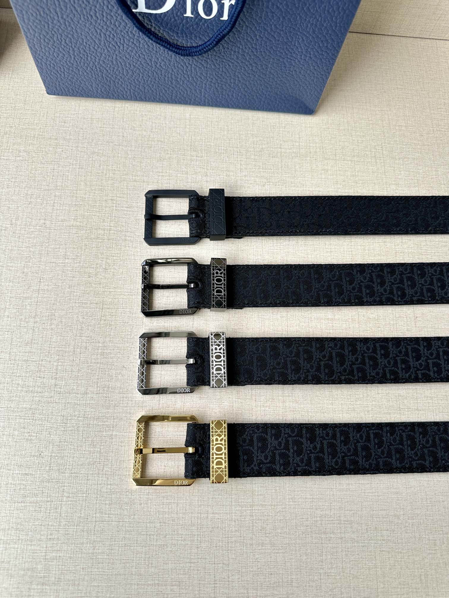 TOP Christian Dior Cowhide Belt 3.5CM - Black