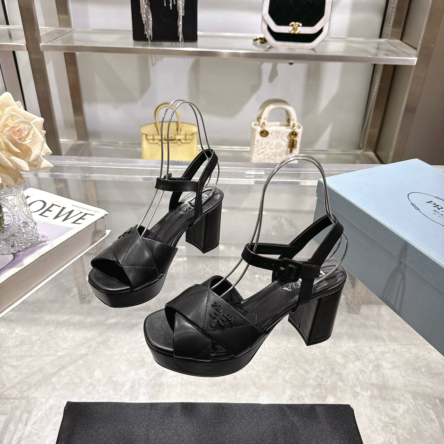 TOP PRADA 8.5cm High Heel Sandals - 3 Color
