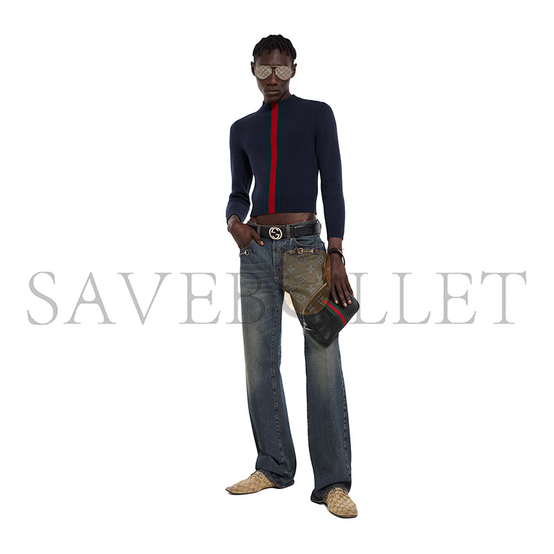 GUCCI WEB TRADEMARK SMALL CROSSBODY BAG 866982 (24*15*4cm)