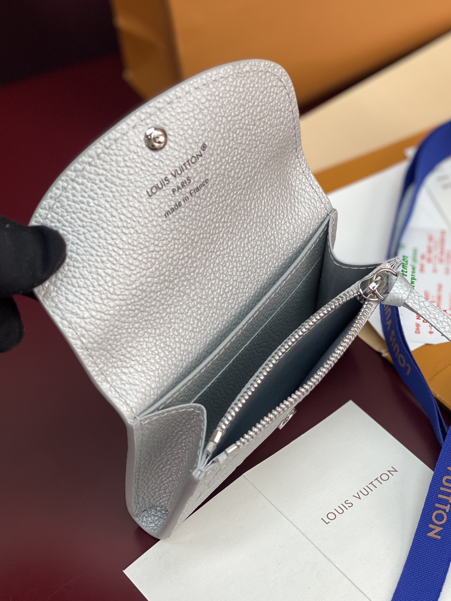 TOP Louis Vuitton LV Rosalie Coin Purse Monogram Empreinte 11x8x2.5cm - Pearl Silver