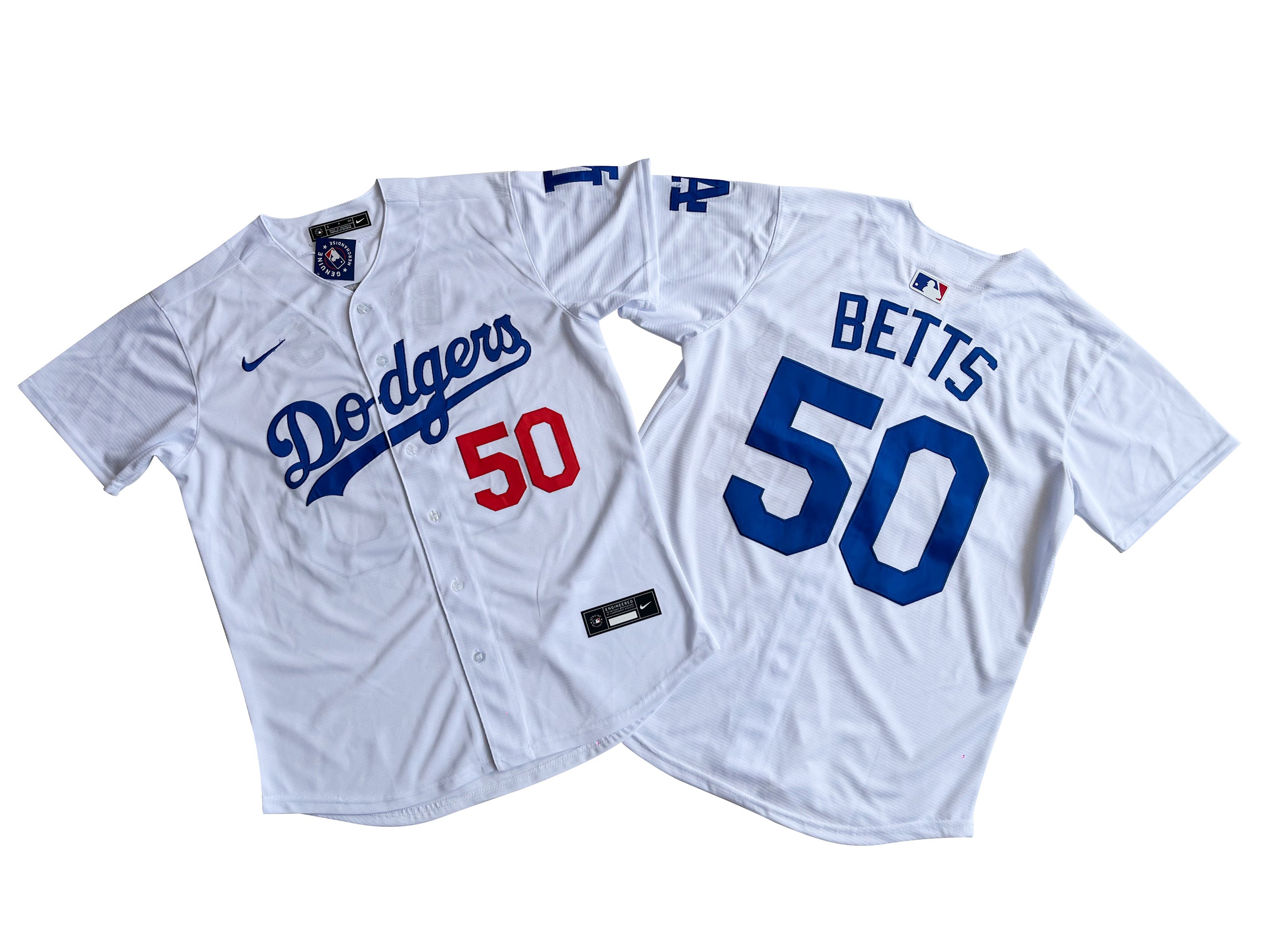 Men's Los Angeles Dodgers Mookie Betts #50 White Home Limited Player Jersey