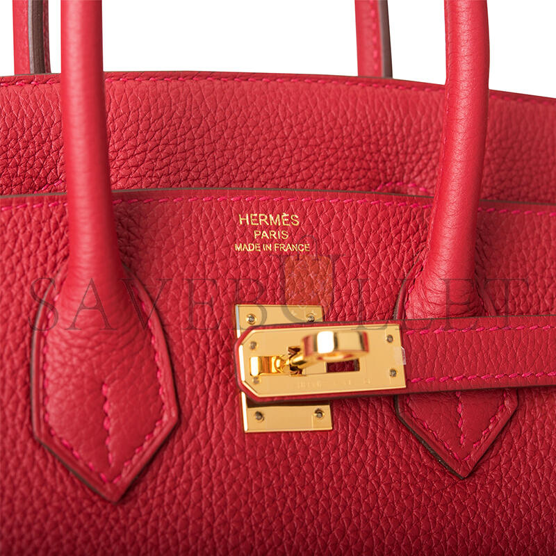 HERMÈS BIRKIN 25 TOGO ROUGE CASAQUE GOLD HARDWARE (25*20*13cm)