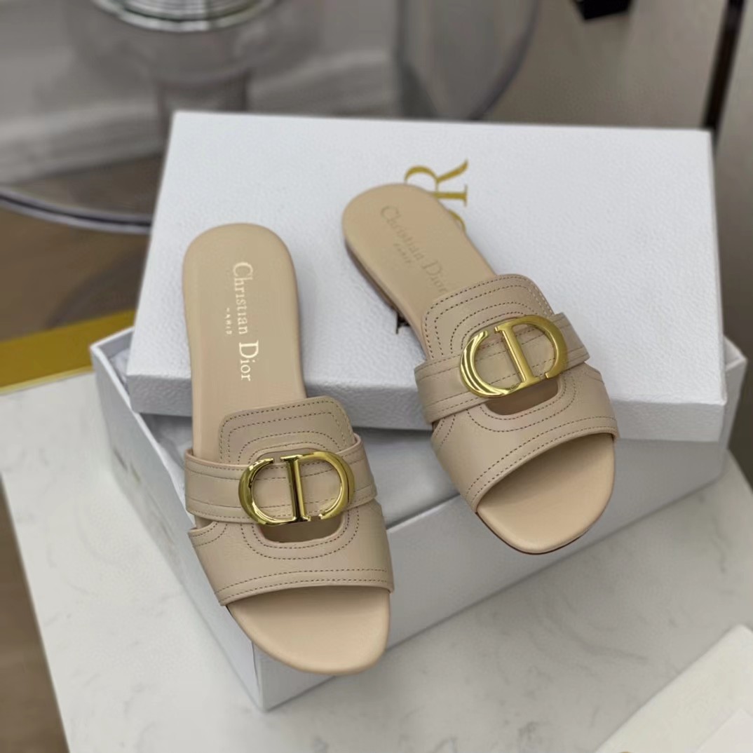 TOP Christian Dior Montaigne Sliders - Beige