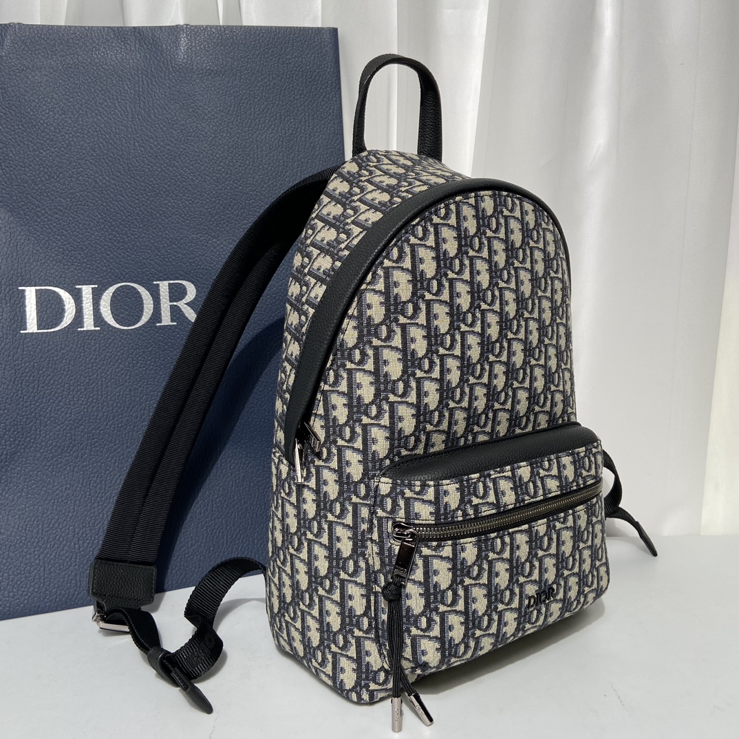 TOP Christian Dior Rider College Style Oblique Print Backpack 26 x 37 x 15 cm