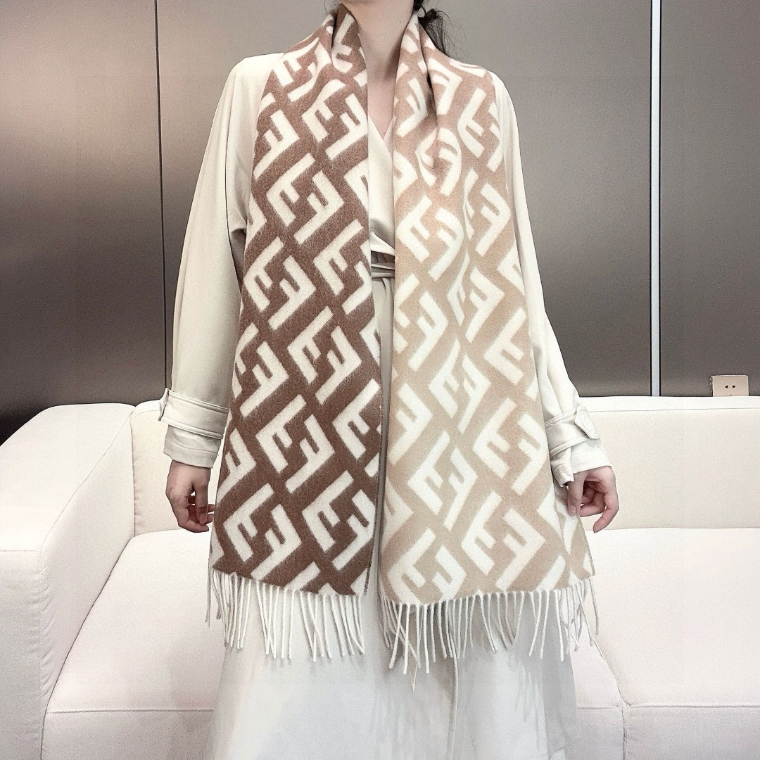 TOP FENDI FF Cashmere Scarf 180x35cm - 2 Colors